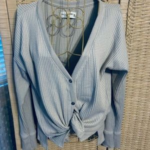 Waffle knit cardigan